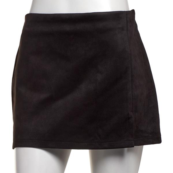 Juniors Love Tree Stretch Suede Side Slit Mini Skirt - image 
