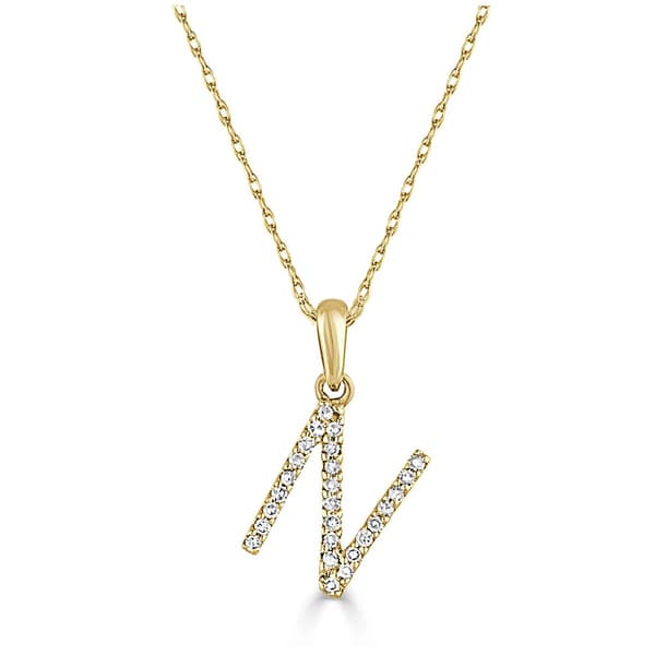 Diamond Classics(tm) 14kt. Gold Initial N Letter Necklace - image 