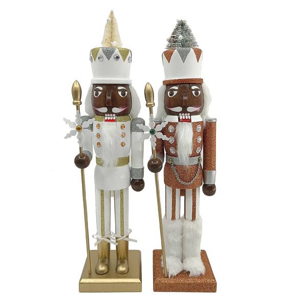 Santa''s Workshop 15in. Silver & Gold Nutcracker - Set of 2 - image 