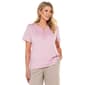 Womens Hasting & Smith Short Sleeve Crochet Trim Tee - image 1