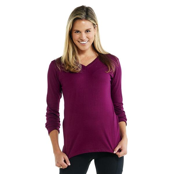 Womens Starting Point Super Soft V-Neck Long Sleeve Tee - image 