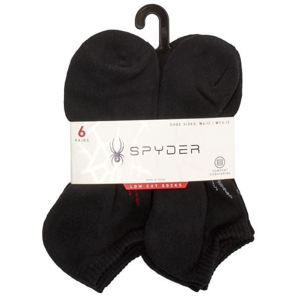 Mens Spyder 6pk. Mesh Low Cut Socks - Black - image 