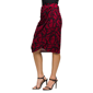 Womens 24/7 Comfort Apparel Burgundy Ruched Knee Length Skirt - image 1