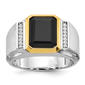 Mens Gentlemens Classics(tm) 14kt. Two Tone Satin Onyx Ring - image 1