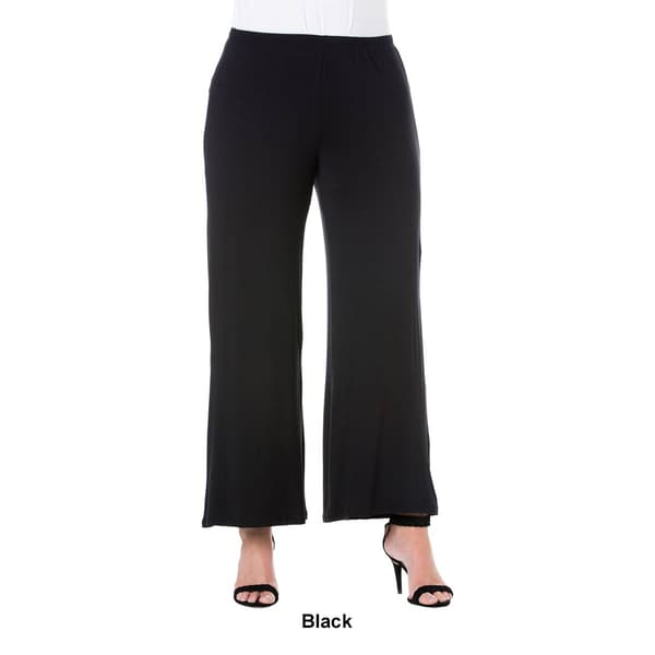 Plus Size 24/7 Comfort Apparel Solid Palazzo Pants