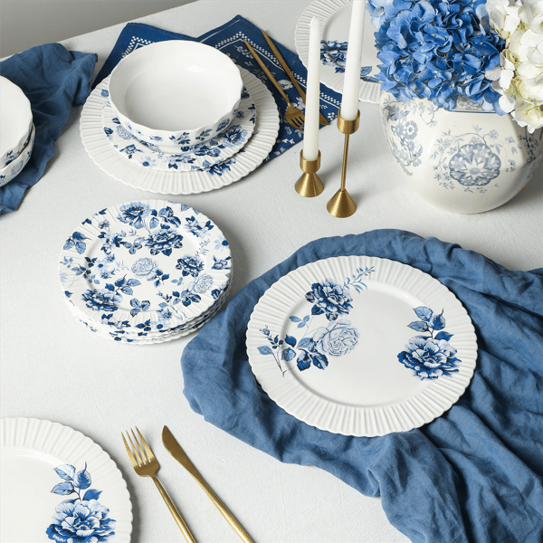 Stone Lain Fiore 4pc. New Bone China Salad Plate Set