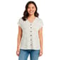 Womens Emily Daniels Dolman Sleeve Stripe Faux Button Blouse - image 1