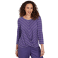 Petite Alfred Dunner Grand Bazaar Twisted Hem Chevron Blouse - image 1