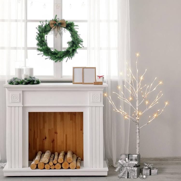 Puleo International 4ft. Pre-Lit Artificial Christmas Twig Tree