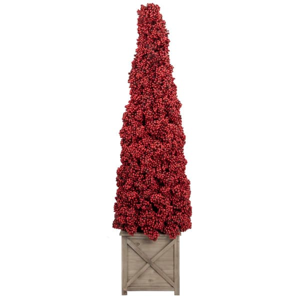 Northlight Seasonal 50in. Berry Cone Potted Christmas Topiary