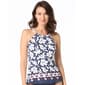 Womens Beach House Tropical Pique Tankini Swim Top - image 1