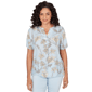 Petite Emaline Limoncello Sunrise Cold Shoulder Floral Blouse - image 1