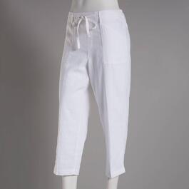 Womens Zac & Rachel Tie Waist Linen Crop Pants