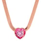 Gianni Argento Lab Grown Pink Sapphire Baguette Heart Necklace - image 1