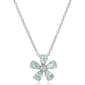 Simulated Blue Flower Pendant Necklace - image 1