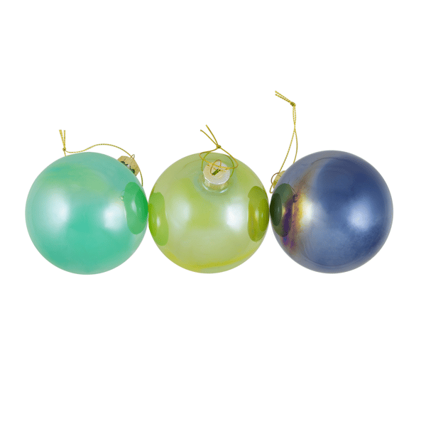 Northlight 6ct. Shiny Blue, Green, & Teal  Christmas Ornaments
