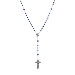 Symbols of Faith Silver-tone Beaded Crucifix Rosary