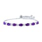 Gemstone Classics(tm) Amethyst/Sapphire Silver Bolo Bracelet - image 1
