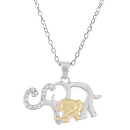 Forever New Sterling Silver Diamond Accent Elephant Pendant