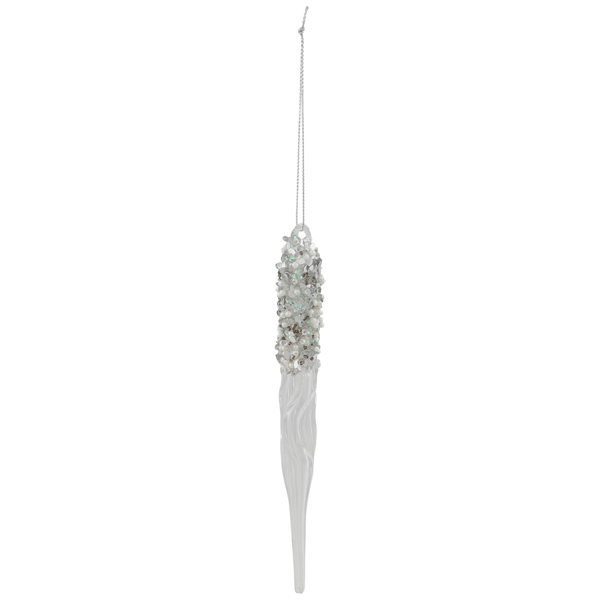 Northlight Sequined & Beaded Icicle Glass Christmas Ornament
