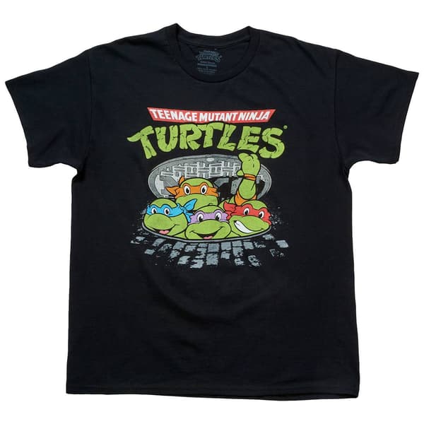 Young Mens Teenage Mutant Ninja Turtles&#40;R&#41; Graphic Tee - Black - image 