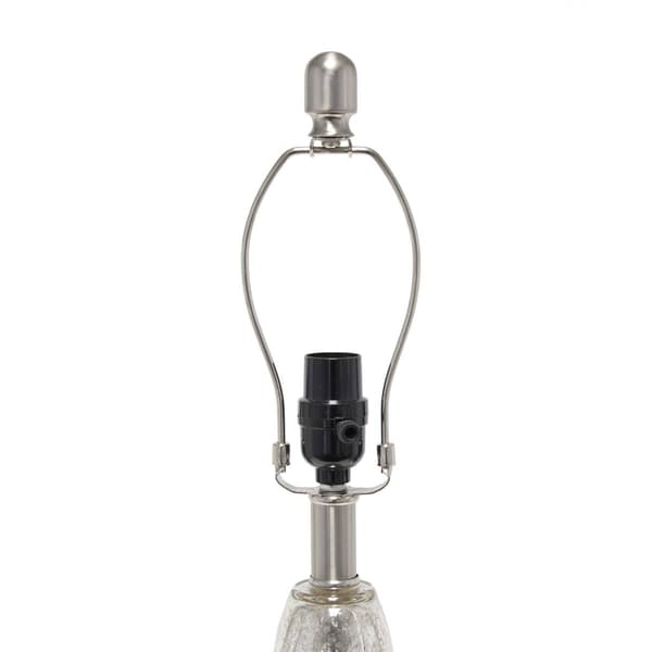 Lalia Home Classix Glass Dollop Table Lamp w/White Fabric Shade
