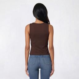 Juniors No Comment Front Twist Tank Top w/ Mold Cup