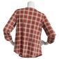 Womens Cure 3/4 Roll Tab Sleeve Knit Crepe Grid Blouse - image 2