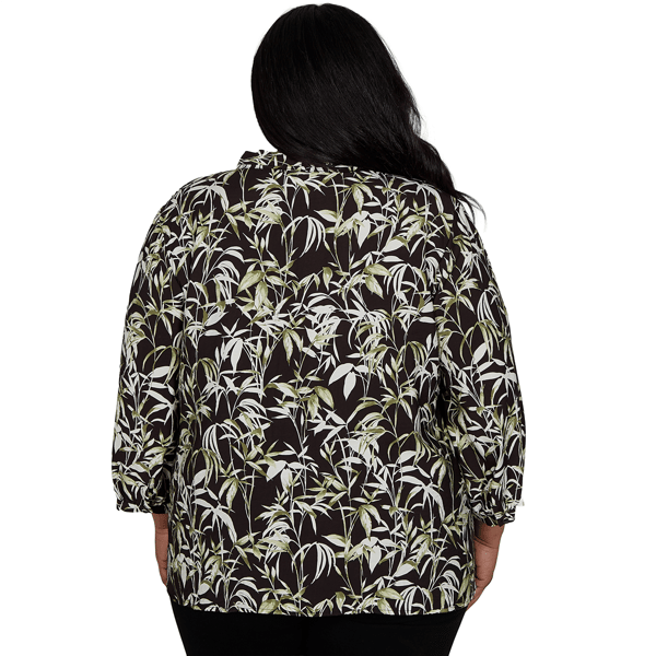 Plus Size Emaline La Vita Costiera Crushed Faille Leaf Blouse