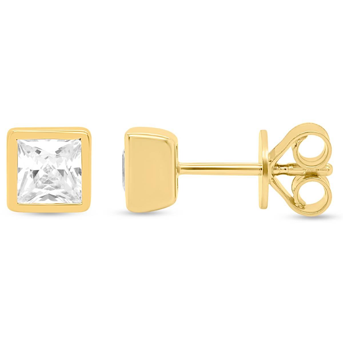 Nova Star(R) Gold Plated Sterling Silver Lab Grown Diamond Earrings