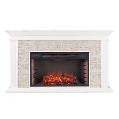 Southern Enterprises Faux Stacked Stone Electric Fireplace