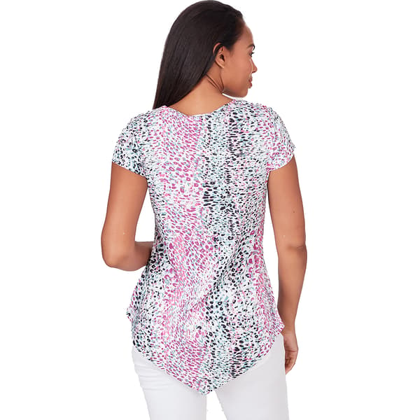 Plus Size Emaline Athens Short Sleeve Animal Print Top