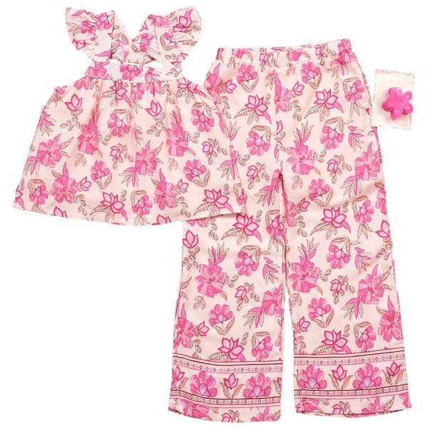 Girls (4-6x) BTween(R) Oriental Flower Tank Pant Set