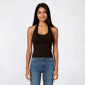 Juniors Cotton Candy Butter Soft Halter Top With Pads - image 1