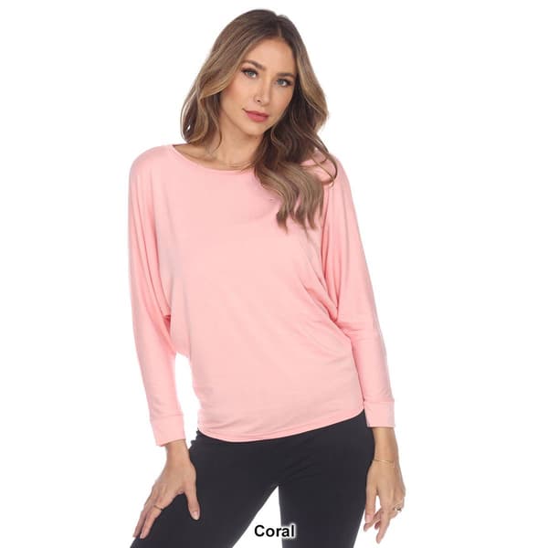 Womens White Mark Long Sleeve Banded Dolman Tunic