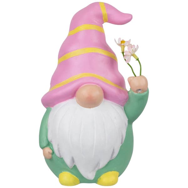 Northlight Seasonal Gnome Holding Flowers Spring Figurine