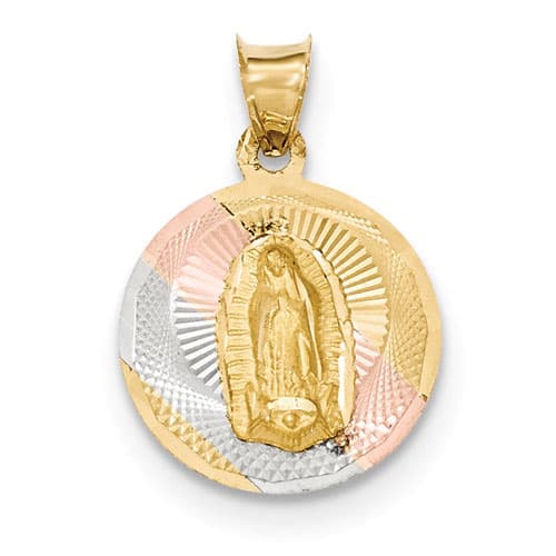 Unisex Gold Classics(tm) 14kt. Lady of Guadalupe Pendant - image 