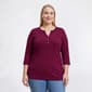 Plus Size Hasting & Smith 3/4 Sleeve Solid Henley Tee - image 2
