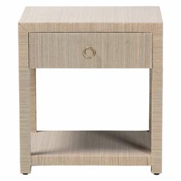 bali & pari Nata Bohemian Woven Natural Grasscloth Nightstand