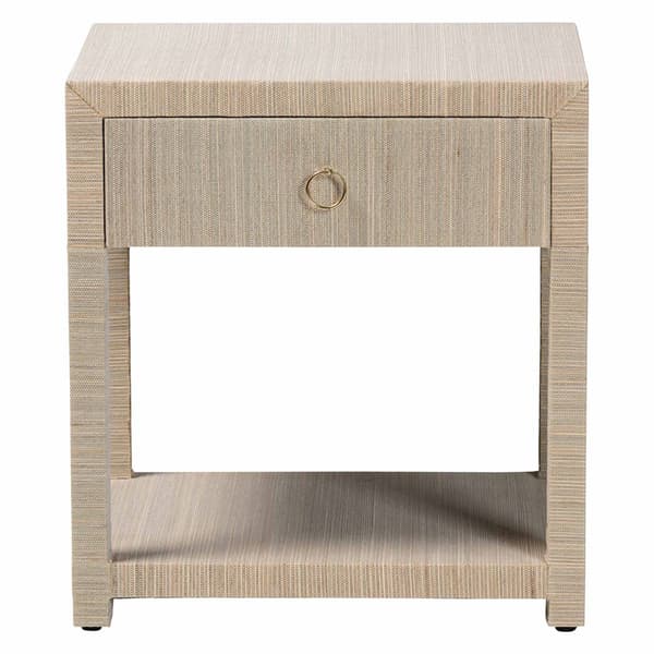 bali & pari Nata Bohemian Woven Natural Grasscloth Nightstand