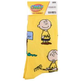 Mens Crazy Socks Charlie Brown Crew Socks