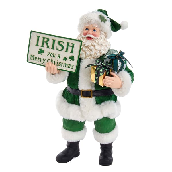 Kurt S. Adler 10.5in. Fabriche Musical Irish Santa Gift Box - image 