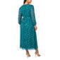 Plus Size MSK Long Sleeve Surplice Neck Chiffon Foil Midi Dress - image 2