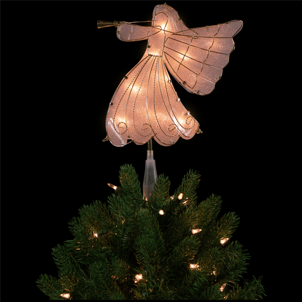 Northlight 10in. Gold Angel Tree Topper Warm White Lights
