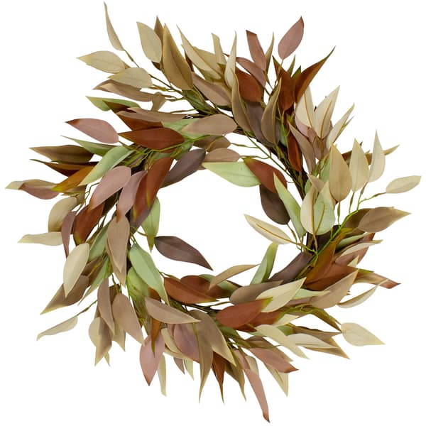 Northlight Seasonal 22in. Neutral Fall Colored Leaves Wreath