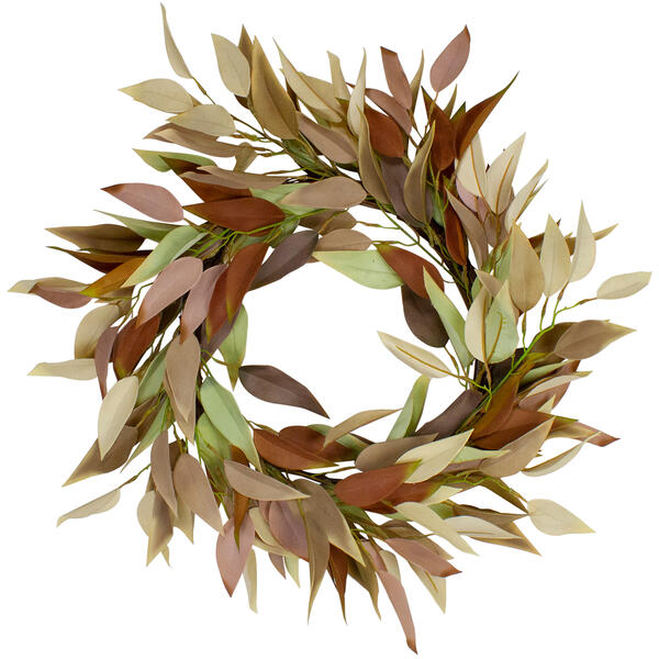Northlight Seasonal 22in. Neutral Fall Colored Leaves Wreath - image 