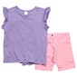 Girls (4-6x) Champion® Ruffle Sleeve Tie Front Tee & Bike Shorts - image 3