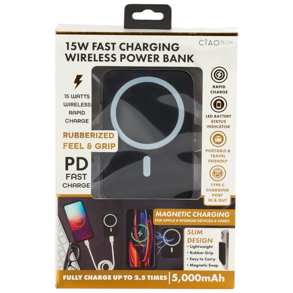 Ciao Tech 500MAH Mag Powerbank Charger with Kickstand - Black - image 