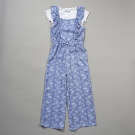 Girls &#40;7-12&#41; One Step Up Pointelle Top & Twill Butterfly Jumpsuit