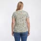Plus Size Tru Self Short Sleeve Snap Button Henley Floral Tee - image 2